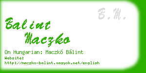 balint maczko business card